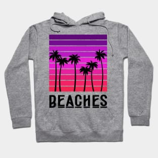 minimalistic purple summer palm tree beach Hoodie